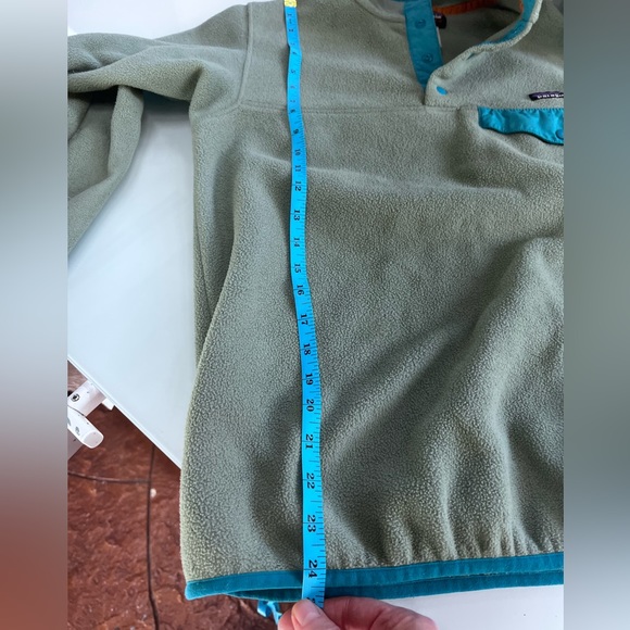 Final Price! Patagonia Women’s Synchilla Snap-T Fleece  Green Blue trim SZ S - Picture 6 of 6